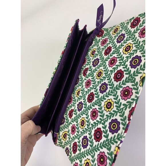 Vera Bradley Flap Fold Magnet Quilted Wallet Viva La Vera Card Cards Bill Fold - Picture 8 of 12